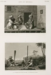Fabricage, Overige, Pijpsteelmakers en tabakstampers, Egypte, ca. 1798
