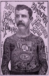 Frank Howard de Wonderbaarlijk getatoeëerde man, ca. 1900