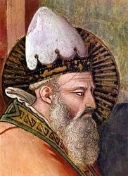 Fresco door Maso di Banco (1341 - 1346), detail van Het Verhaal van Oudejaarsavond (fresco)