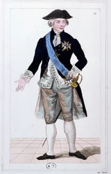 Generaal Lafayette commandant van de nationale garde, ca. 1810 (gravure)