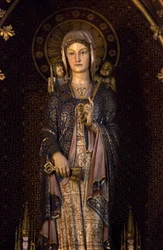 Genevieve, de beschermheilige van Parijs. Eglise Saint Etienne du Mont, Parijs 2020