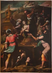 Genua, Duomo (Sint-Laurenskathedraal), binnen, Doopkapel (voorheen Kerk van Sint-Jan de Oude): "Martelaarschap van Sint-Catharina", door Cesare en Alessandro Semino