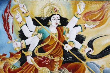 Godin Durga verslaat het kwaad, Kathmandu, Nepal