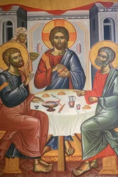 Grieks-orthodoxe Drie-eenheid icoon, Thessaloniki, Griekenland