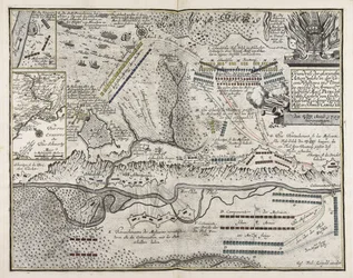 Schets van de glorieuze actie die plaatsvond in de Pultava regio van Oekraïne tussen het leger van de tsaristische Ma¨yl. Peter de Eerste Ke¨yser van Groot-Rusland en zijne Koninklijke Majesteit in Zweden Caroli XII op 27 juni-8 juli 1709