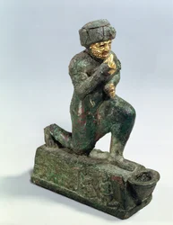 Hammurabi, koning van Babylon, biddend voor een heilige boom, ca. 1750 voor Christus