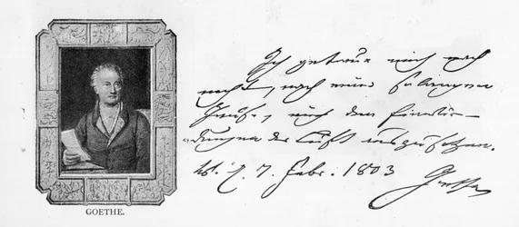 Handschrift en handtekening van Goethe
