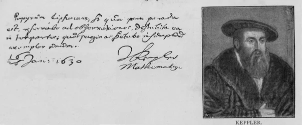 Handschrift en handtekening van Johannes Kepler (1571-1630)