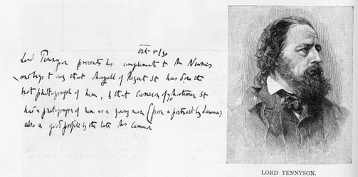 Handschrift en handtekening van Lord Tennyson