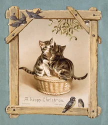 "Vrolijk kerstfeest zeggen de kittens"