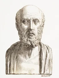 Hippocrates van Kos (ca. 460 v.Chr. tot ca. 370 v.Chr.), oude Griekse arts uit het tijdperk van Pericles, uit 