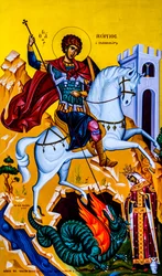 Icoon van Sint Joris, Moni Karydi, Kreta, Vamos, Kreta, Griekenland