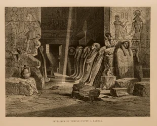 Interne Weergave van de Apet Tempel in Karnak, Egypte Illustratie uit de Atlas van Egypte