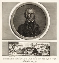 Jean Nicolas Houchard, Franse revolutionaire generaal van het Noordelijke Leger, geëxecuteerd voor lafheid in 1793
