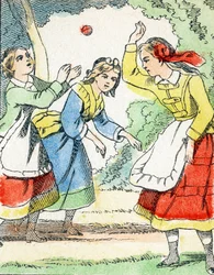 Spel: De bal - Kindervermaak Alfabet ca. 1890 (lithografie)
