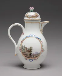 Kan met deksel, gemaakt door Meissen Porselein Fabriek, 1774-1814