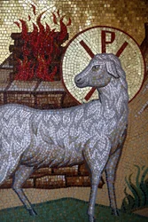 Kykkos klooster, Cyprus. Lam Gods mozaïek, 20150510, Pedoulas, Cyprus