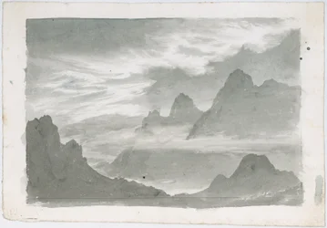 Lagen van stratus, omkransende berghellingen