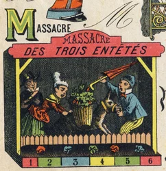 Letter M. Gravure in "ABC Toys". Epinal imaging in chromolithografie, circa 1890.
