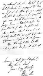 Brief van premier Lord John Russell aan de bisschop van Durham, waarin hij de agressie van de paus veroordeelt door het vestigen van rooms-katholieke bisschoppen in Engeland, geschreven in Downing Street, 4 november