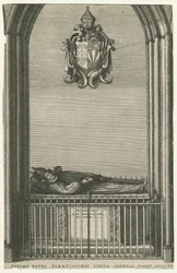 Lichfield Cathedral - Monument van Bisschop Hacket: gravure, nd [?eind 17e eeuw]