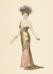 Madame Pierat in een jurk van Redfern in Les Marionettes