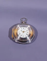 Marinehorloge, in zilveren paarbehuizing, door John Harrison en Zoon