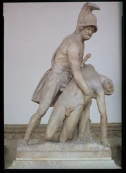 Menelaos ondersteunt het lichaam van Patroklos, Romeinse kopie van een Grieks origineel