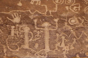 Mesa Verde, Amerikaanse Petroglyfen Anasazi of Pueblo voorouderlijke mensen