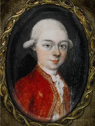 Miniatuurportret van Wolfgang Amadeus Mozart