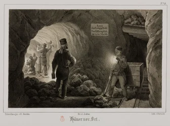 Mijnbouw, Metaalertsen Mijnwerkers, Duitsland, ca. 1851