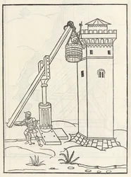 Mobiele lift om een toren aan te vallen