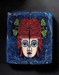 Mozaïek inleg van een nieuwe komedie Maenad masker, Romeins-Egyptisch, ca. 1e eeuw v.Chr.