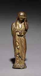 Rouwende Maria, waarschijnlijk van een altaarkruis, 1200-1300