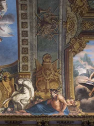 Mythologische figuren. Geschilderd decor door Francois Perrier