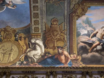 Mythologische figuren. Geschilderd decor door François Perrier (1594-1649)
