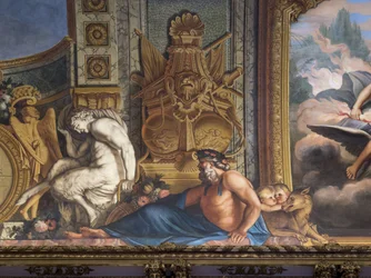 Mythologische figuren. Geschilderd decor door François Perrier