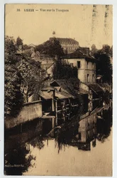 Normandië, Calvados (14), Lisieux: huizen aan de rand van de Touques - Ansichtkaart gedateerd 1934