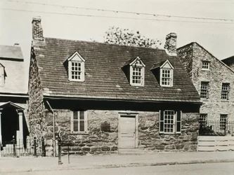 Oude Stenen Huis (1737) het oudste huis in Richmond (Verenigde Staten) vandaag omgevormd tot een museum gewijd aan Edgar Allan Poe (1809-1849), Amerikaanse schrijver