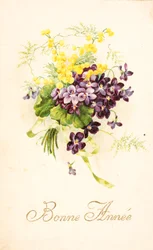 Oude ansichtkaart/Viooltje en Mimosa