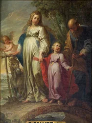 Parochiekerk Onze-Lieve-Vrouw. Interieur. Epitafium. Het centrale schilderij. "De Heilige Familie".