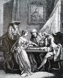 Mensen die Tric-Trac spelen