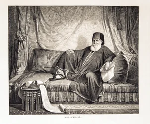 Portret van Mehemet Ali (1769-1849) Vicekoning van Egypte Illustratie uit de Atlas van Egypte