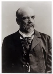 Portretfoto van Antonin Dvorak (1841-1904) Tsjechische componist (zwart-wit foto)