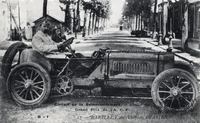 Racen, Grand Prix de Frankrijk (ACF): Barrel rijdt in een Brasier-auto op het Seine Inferieure-circuit, 2 juli
