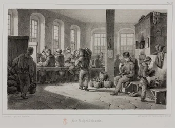 Grondstoffenverwerking, metallurgie verwerking van metaalerts, Duitsland, ca. 1851