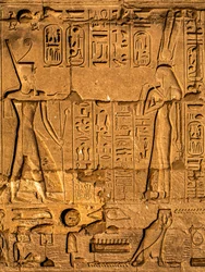 Reliëf, Karnak Tempel, Luxor, Thebe, Egypte, Afrika (foto)