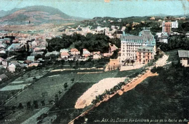 Rhône Alpes, Savoie (73), Aix les Bains (Aix-les-Bains): algemeen uitzicht vanaf de Roche du Roi - Ansichtkaart eind 19e-20e eeuw