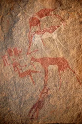 Rotstekeningen, Prehistorie: Schildering van figuren, vee en 