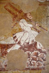 Romaans kunst: Simon van Cyrene draagt het kruis van Christus (detail)